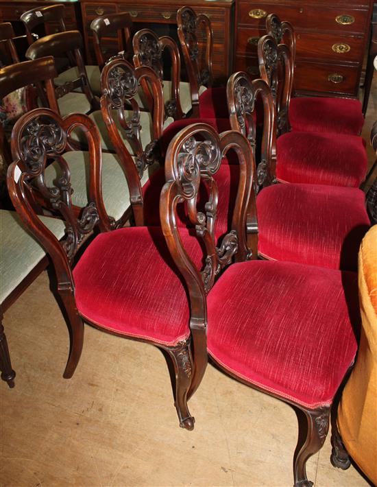 8 Victorian mahogany dining chairs